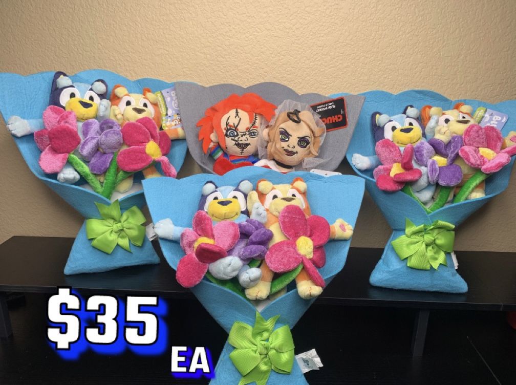 2024 Chucky X Bluey, Plush Valentines Bouquet 14"