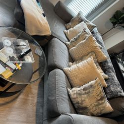 Used Grey Sectional Couch For Sell