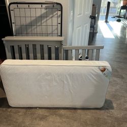 Baby Crib And Mattress With Mickey Themed Bedding