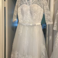 Wedding Dress Tea Length Size 14