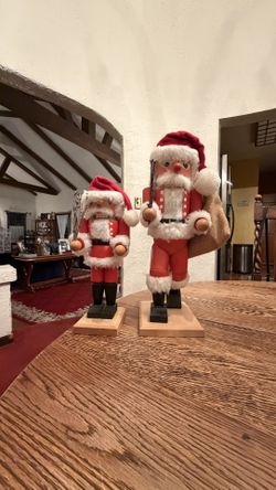 2 ZUBER West Germany Wooden Handmade Nutcracker w/Gift Bag 12” H & Branches 10”