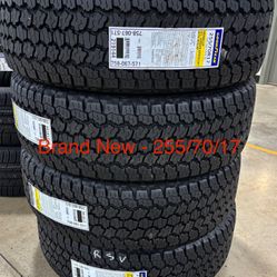 (4) - 255/70/17 Goodyear Wrangler All-Terrain Adventure With Kevlar