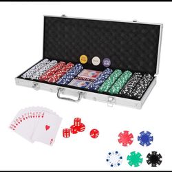 Poker Chip Set Professional, 500 PCS Casino Poker Chips with Aluminum Case, 11.5 Gram Chip for Texas Holdem Blackjack Gambling