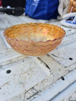 Marigold Carnival Glass Bowl