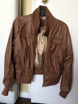 Brown leather jacket