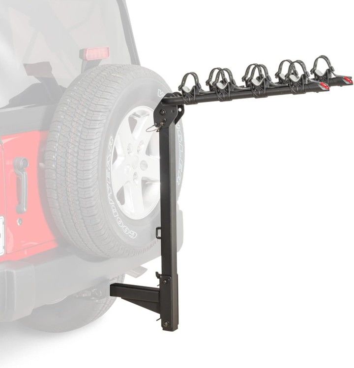 4 Bike Folding Bike Rack - Compatible with Any 2-Inch Receiver Hitch - Holds Up to 4 Bikes with a Combined Weight of 140 Lbs. - Tilt Back Feature - Th