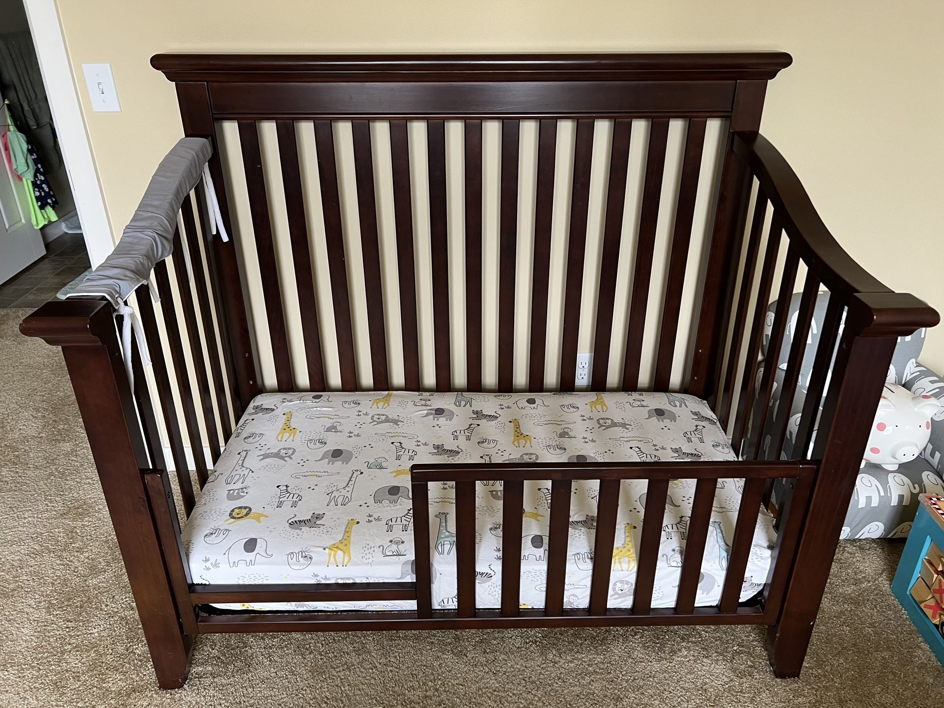 Convertible Toddler Crib and Mattress