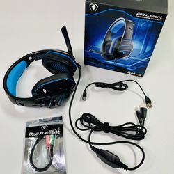 Beexcellent GM-3 Pro Wired Gaming Headset with Mic, LED Lights and Volume Control Stereo Over-Ear Bass Noise Cancelling