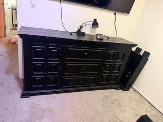 Black distressed dresser