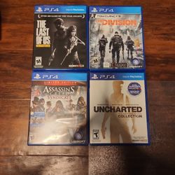 Sony Playstation 4 Game Bundle : The Last Of Us, Uncharted, The Division, Assassin's Creed Syndicate