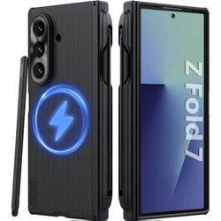 Samsung GalaxyZ Fold 7 Magnetic Protective Case, with SPen Holder & Pen Hinge Protection Slim, Compatible with Magsafe
