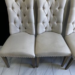 Dining Chairs (set of 4) -Cream Upholstery -$37.50 Each or $140 for All 4!