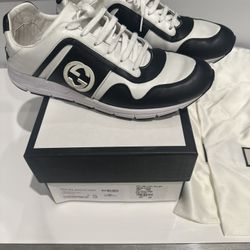 Clean Gucci Leather Low Top Black 426184 AYO10 1063 Size M9G