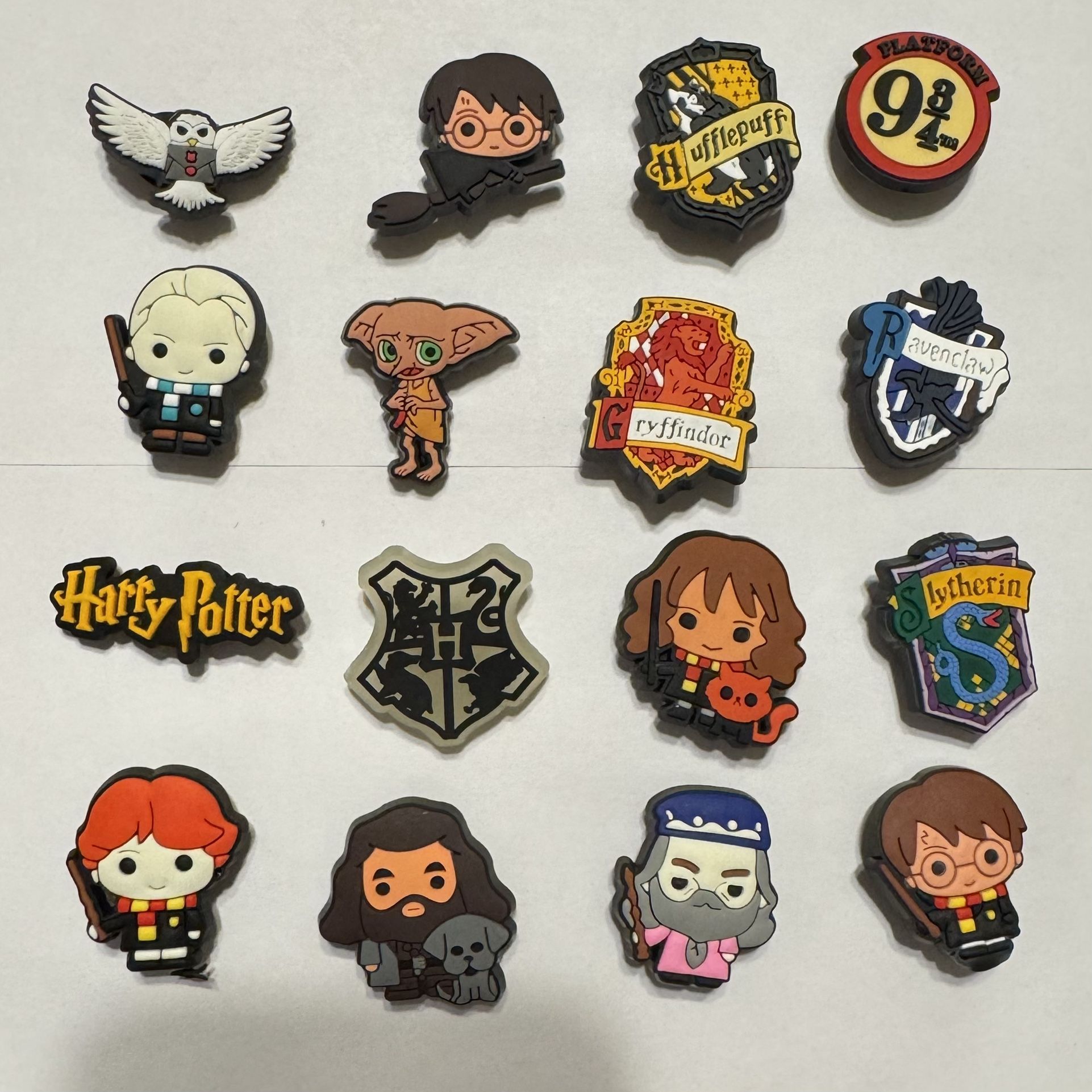 Set of 16 Harry Potter themed shoe charms