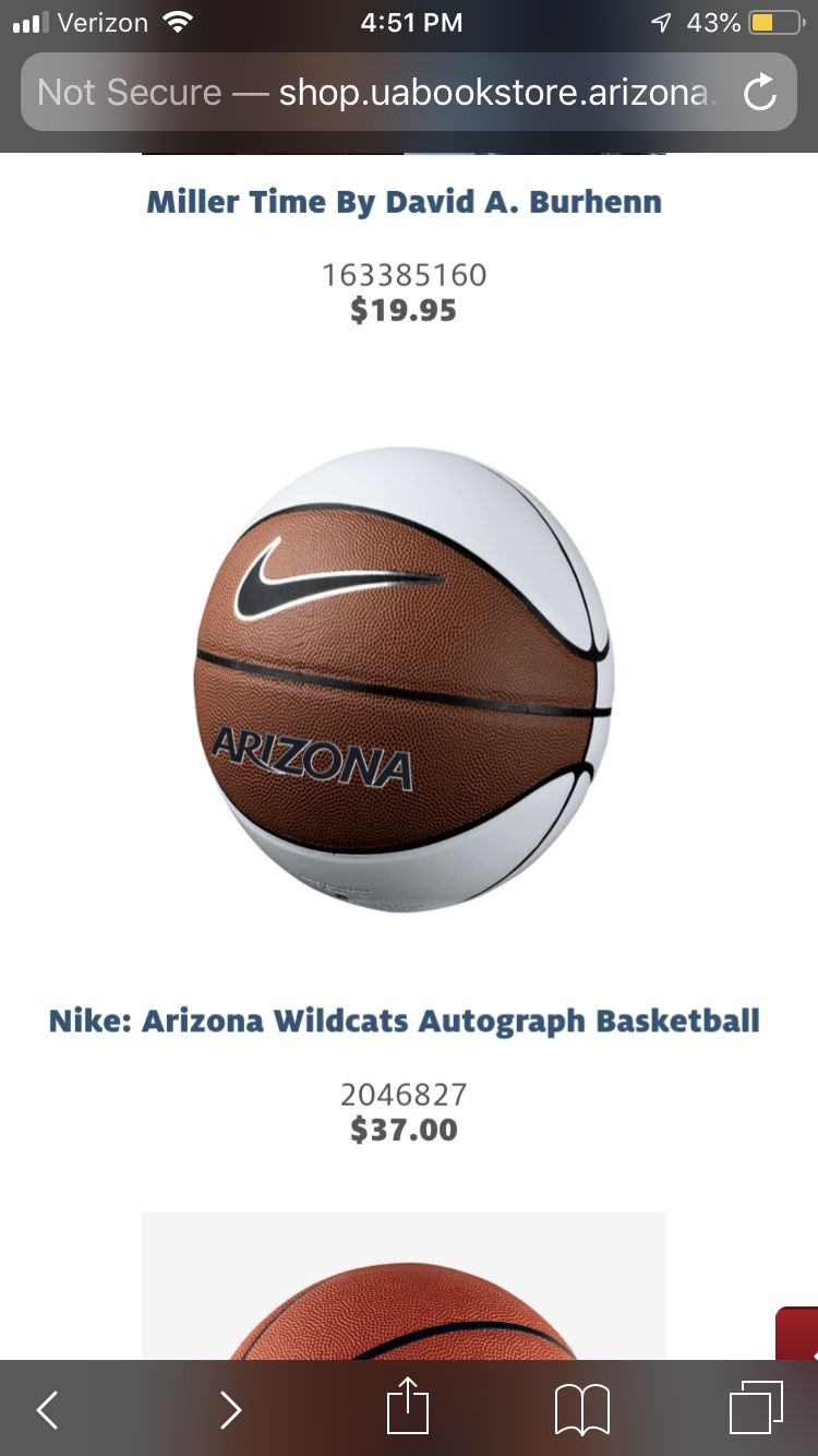 U of A autograph ball