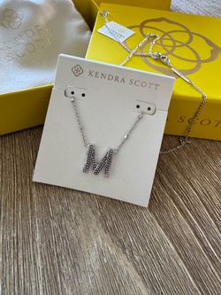 Kendra Scott Letter M Initial Necklace Silver