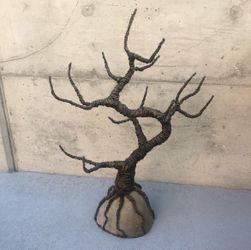 3 ‘ Scary Halloween Metal Wire Witches Tree Bonsai mcm brutalist Art Sculpture