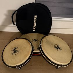 Set de panderos para plena LATIN FIRE 3 Piesas 8”,10”,12” madera solida super fuertes precio firme