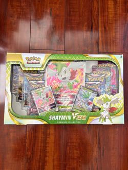 Pokemon Shaymin VStar Premium Collection Box w/ 8 SWSH Booster Packs! New! 🍃