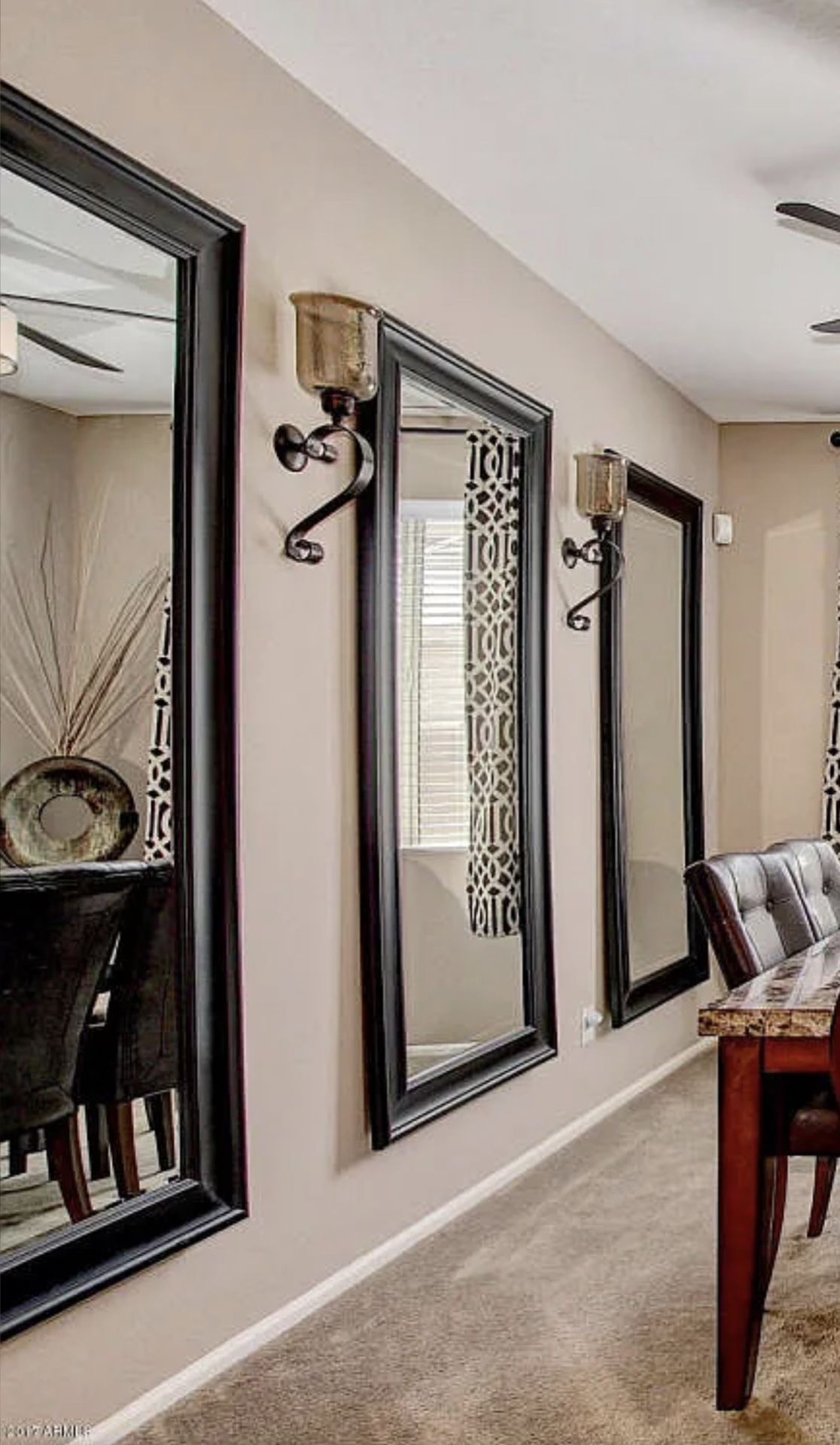 3 Black 79" H x 33" W Framed Full Body Length Mirrors ($200 - SET OF 3 MIRRORS)