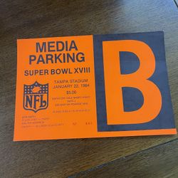 Official Parking Pass Super Bowl 18 Tampa Stadium Number 644