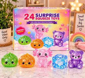 24 Surprise Squeeze Toys Glitter Set