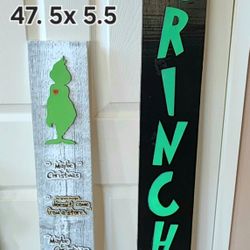 Custom Made GRINCH welcome Door Signs 