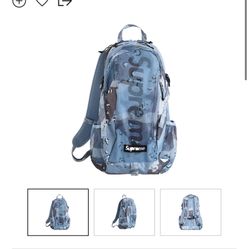 Supreme blue cheap camo backpack