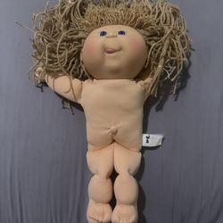 Vintage 1991 Hasbro Cabbage Patch Doll, Blonde Hair Blue Eyes Tongue Out 13”