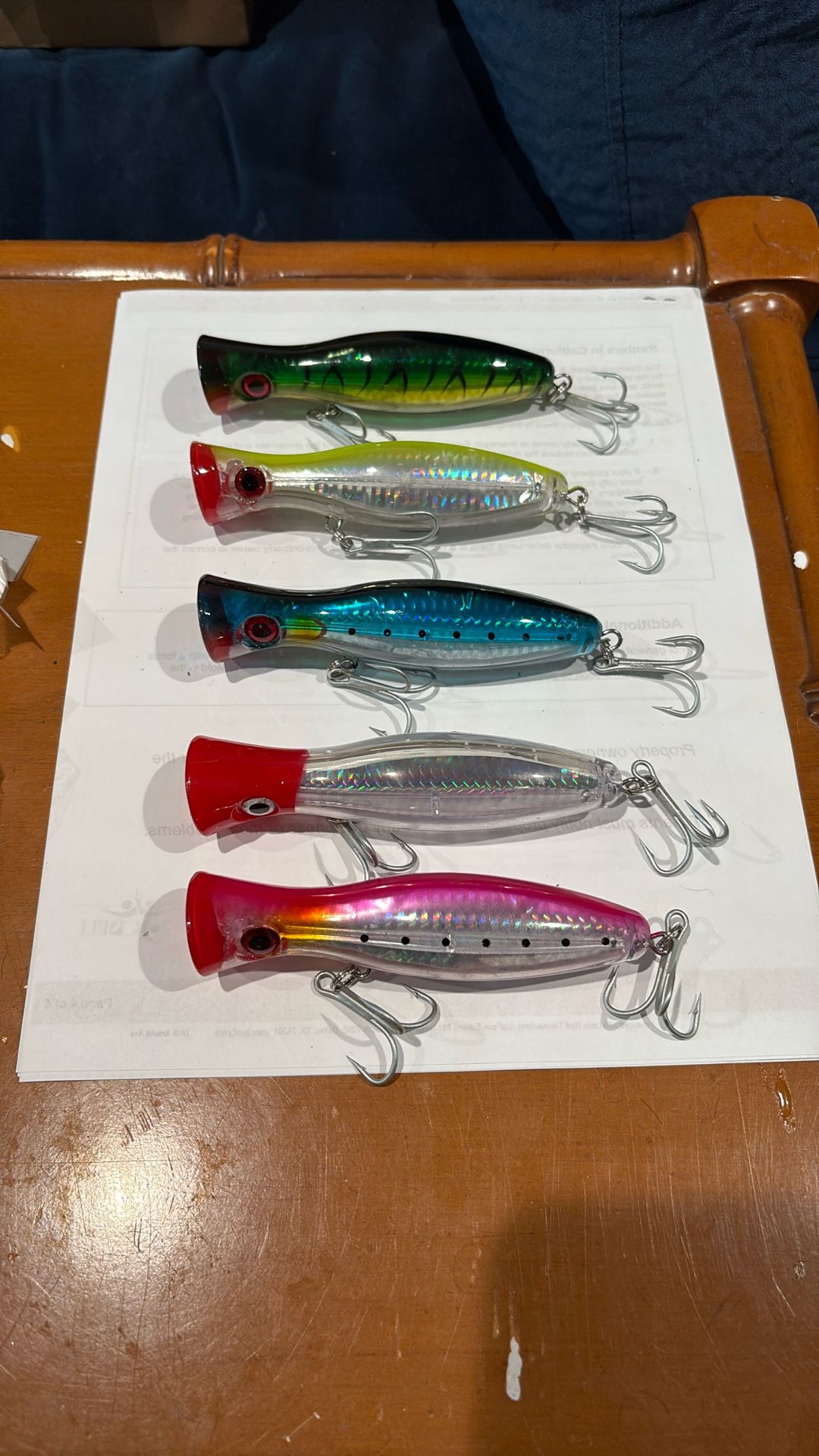 40g (1.4 Oz) Saltwater Popper Fishing Lure 5 Pack