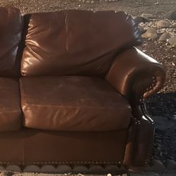 Leather Sofa And Oversized Chair 
