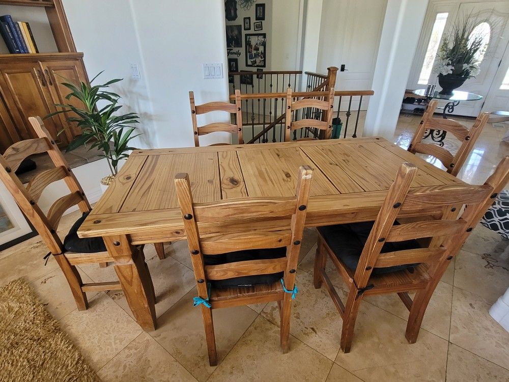 Santa Fe /Mexican Style Dining Table And 6 Chairs