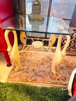 Swan glass table