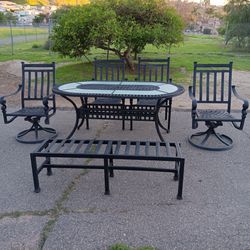 Patio Furniture Table and 4 Chairs w/ Bench