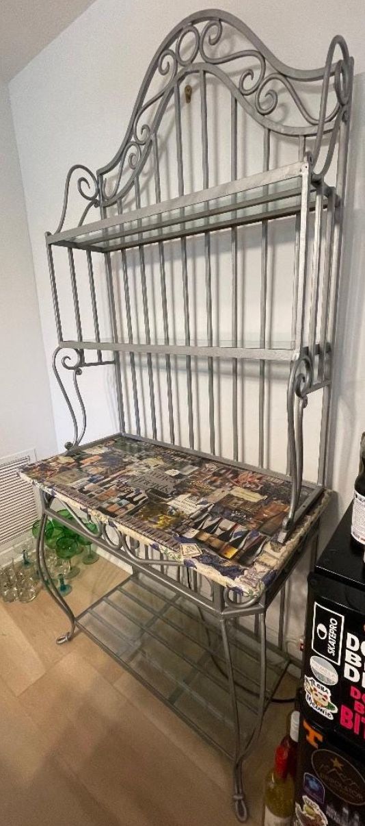 Decoupaged Bakers Rack