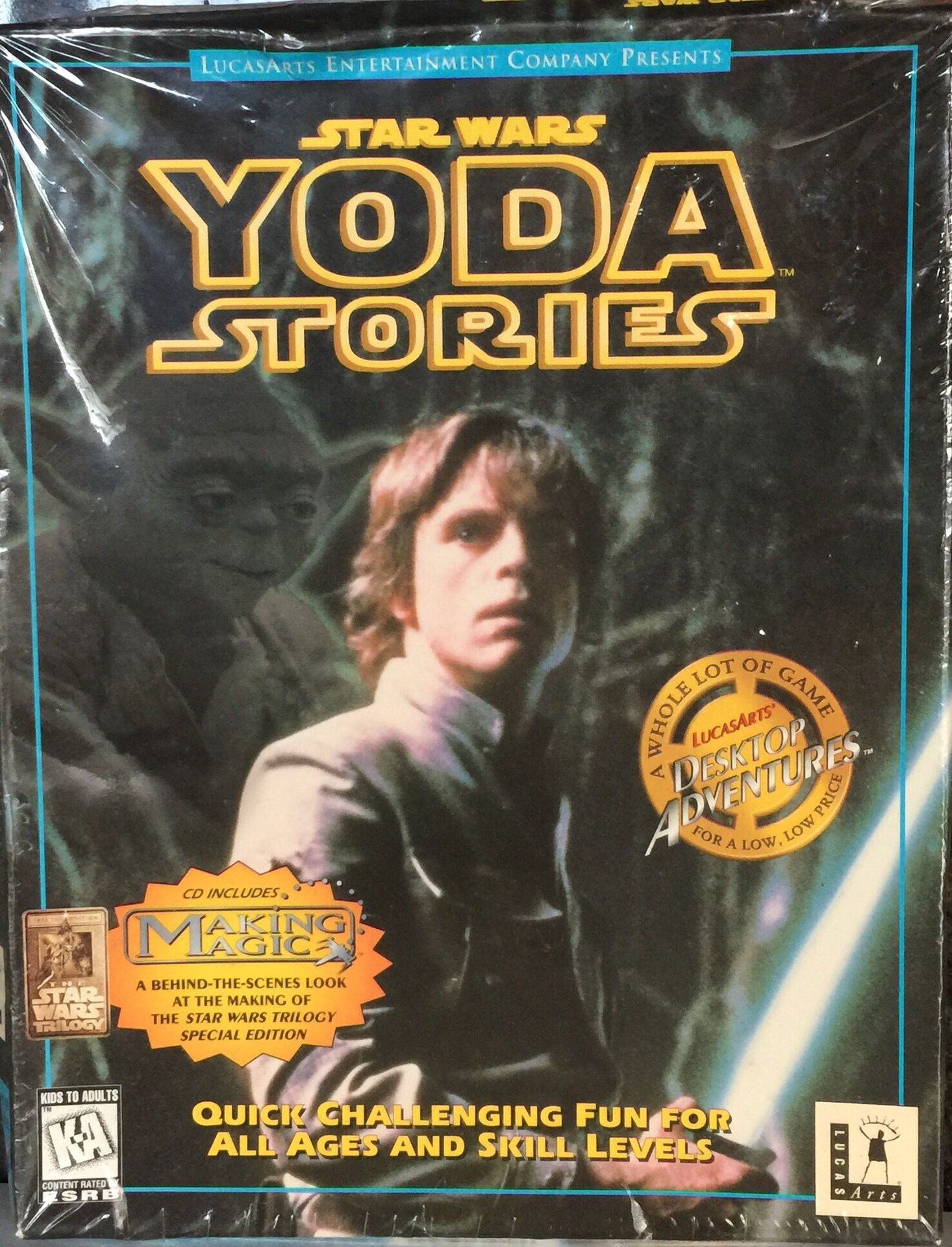 New Vintage Star Wars Yoda Stories PC Game CD-ROM