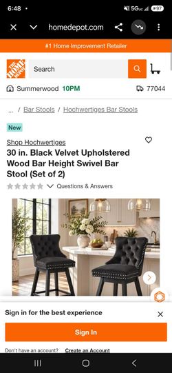 Barstools Swivel velvet Barstools
