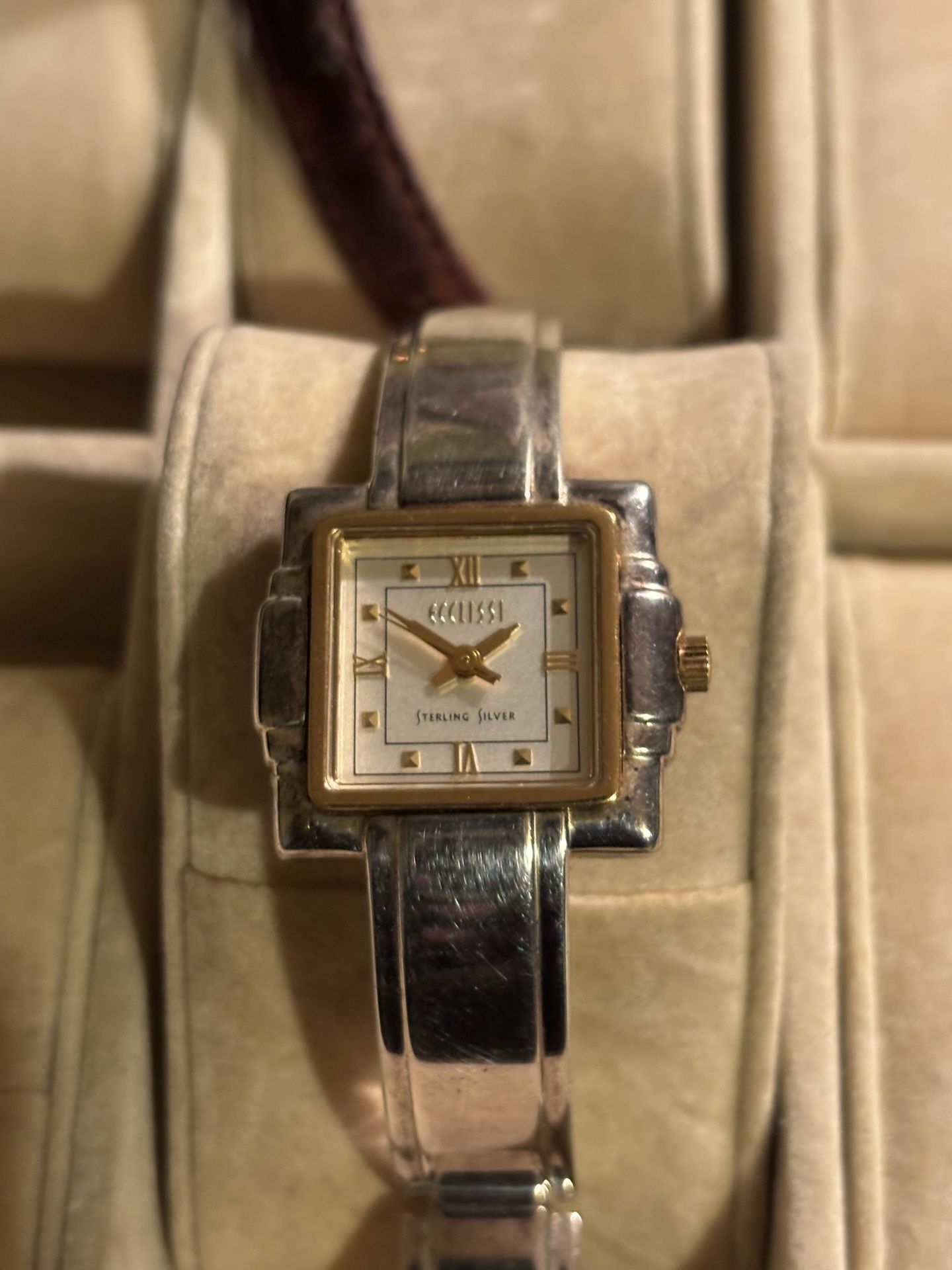 Ecclissi Sterling Silver Women’s Hinged Bangle Watch