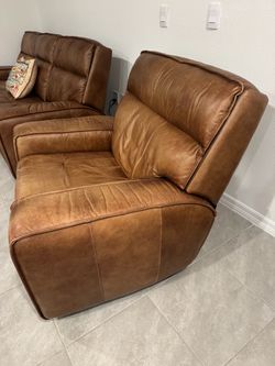 Power leather recliner