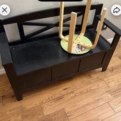 Black storage bench