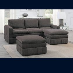 Modular Sectionals Minik Morgan Fabric
5 Pcs First Pic : $695
6 Pcs Second Pic: $794
5 Pcs Third Pic: $675
6 Pcs Sofa, Love & Ottoman: $899
All + Tax
