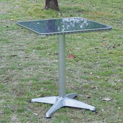 TABLE ONLY- Indoor Outdoor Dining Height Square Aluminum Metal Table Café Bistro Restaurant Aluminum Steel Dining Table Sturdy Patio Desk Coffee Table