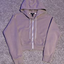 Forever 21 light brown cropped hoodie (size: medium)