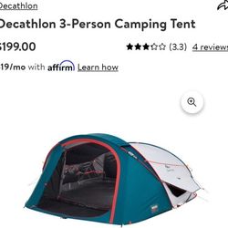 2-Second Pop-up Tent For 3 People