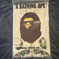 Brand New Bape ABC CAMO T-shirt. White /green Camo. Sz XL