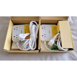 USB AC Power Strip Surge Protector Charging Station, Set Of 2