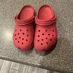 Red Crocs Size 7 In Men And 9 In Women 