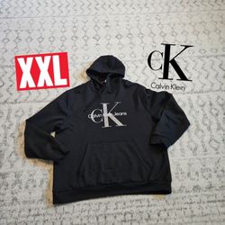 Calvin Klein CK Monogram Logo Hoodie Rare Xxl 