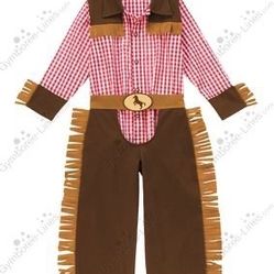 Gymboree L (10-12) JUNIOR BUCKAROO Cowboy Costume with Bandana & Mustache Boys