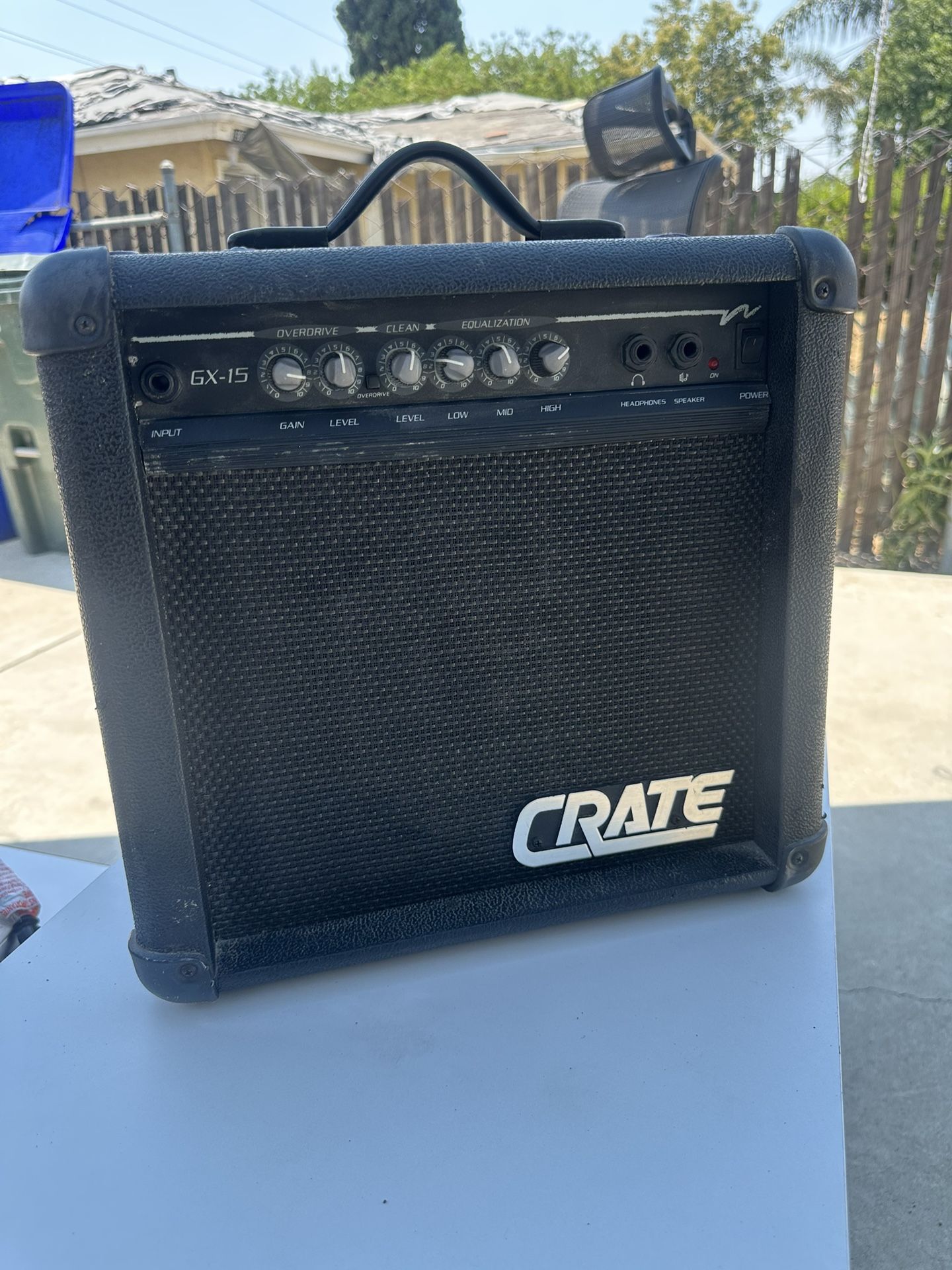 crate gx-15 electric guitar portable amp amplifier